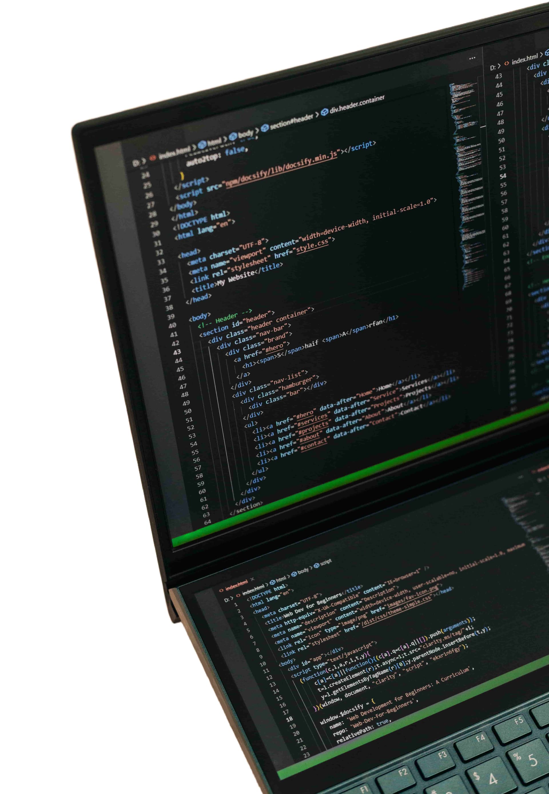 Professionele website voor loodgieters op laptop